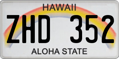 HI license plate ZHD352