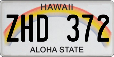 HI license plate ZHD372