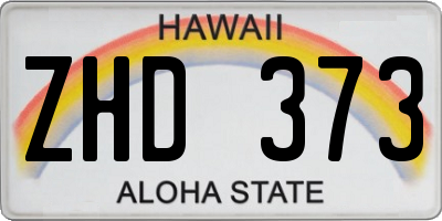 HI license plate ZHD373