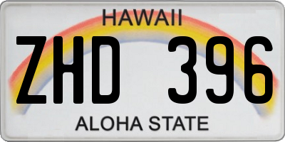 HI license plate ZHD396