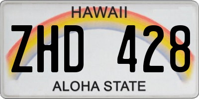 HI license plate ZHD428
