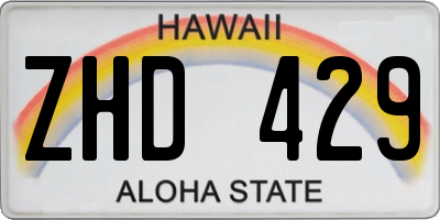 HI license plate ZHD429