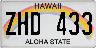 HI license plate ZHD433