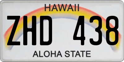 HI license plate ZHD438