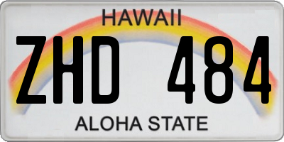 HI license plate ZHD484