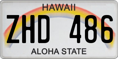 HI license plate ZHD486