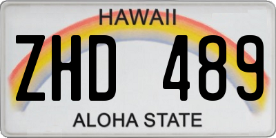 HI license plate ZHD489