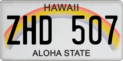 HI license plate ZHD507