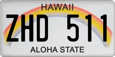 HI license plate ZHD511