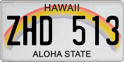 HI license plate ZHD513