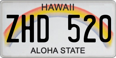 HI license plate ZHD520