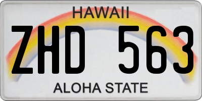 HI license plate ZHD563