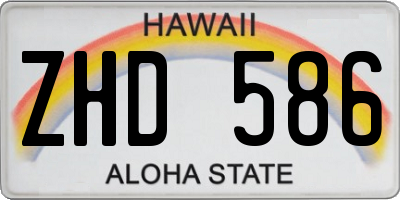 HI license plate ZHD586