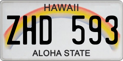 HI license plate ZHD593