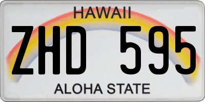 HI license plate ZHD595