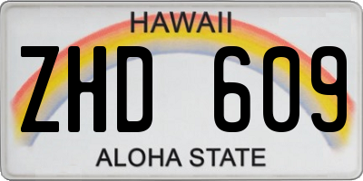 HI license plate ZHD609