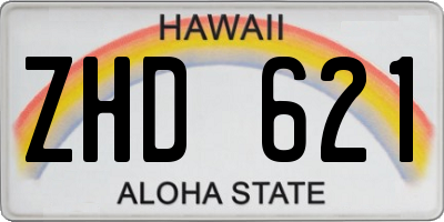 HI license plate ZHD621