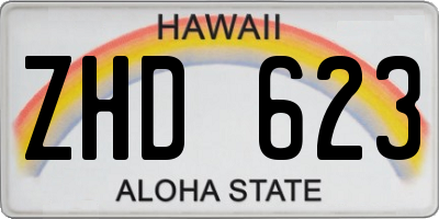 HI license plate ZHD623