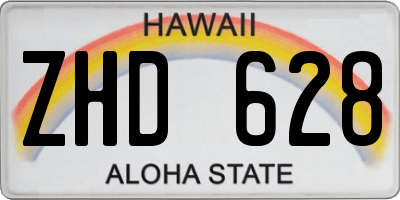 HI license plate ZHD628