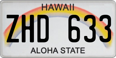 HI license plate ZHD633