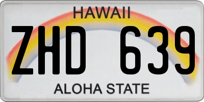 HI license plate ZHD639