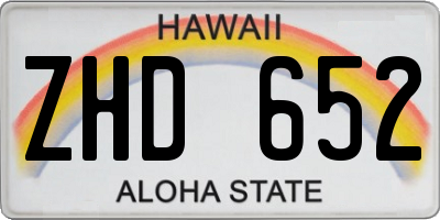HI license plate ZHD652