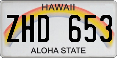 HI license plate ZHD653