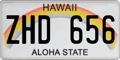 HI license plate ZHD656