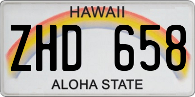 HI license plate ZHD658