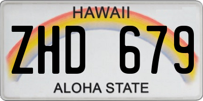 HI license plate ZHD679
