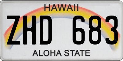 HI license plate ZHD683
