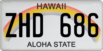 HI license plate ZHD686