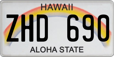 HI license plate ZHD690