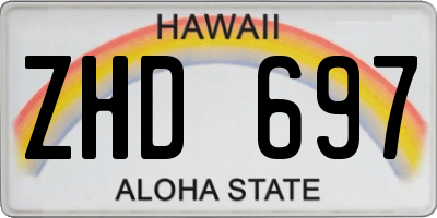 HI license plate ZHD697
