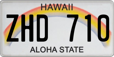 HI license plate ZHD710