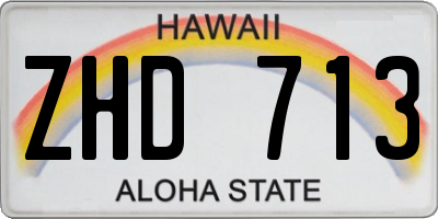 HI license plate ZHD713