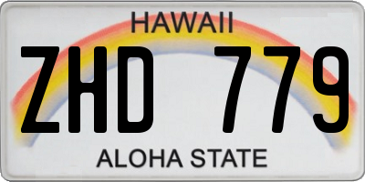 HI license plate ZHD779