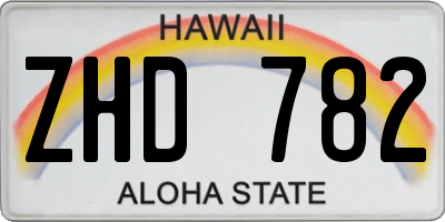 HI license plate ZHD782