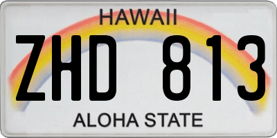 HI license plate ZHD813