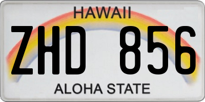 HI license plate ZHD856