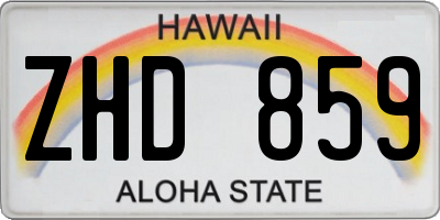 HI license plate ZHD859