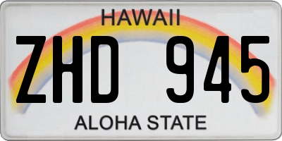 HI license plate ZHD945