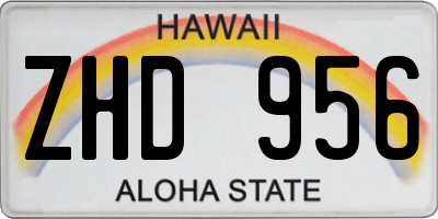 HI license plate ZHD956
