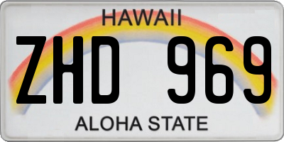 HI license plate ZHD969