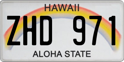 HI license plate ZHD971