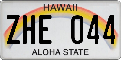 HI license plate ZHE044