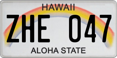 HI license plate ZHE047