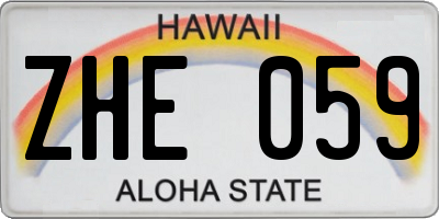 HI license plate ZHE059