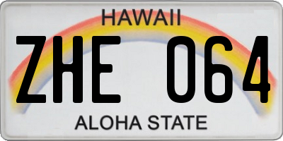 HI license plate ZHE064
