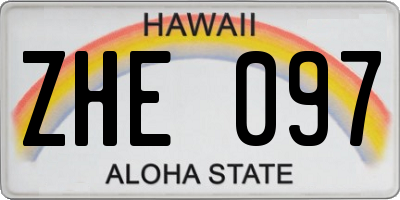 HI license plate ZHE097